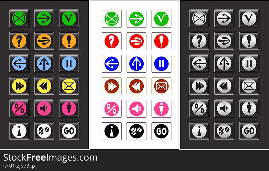 Icon Set for Web Applications. Vector