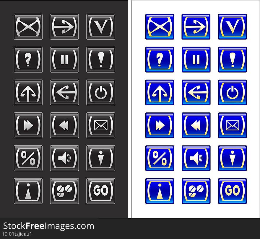 Icon Set for Web Applications. Vector