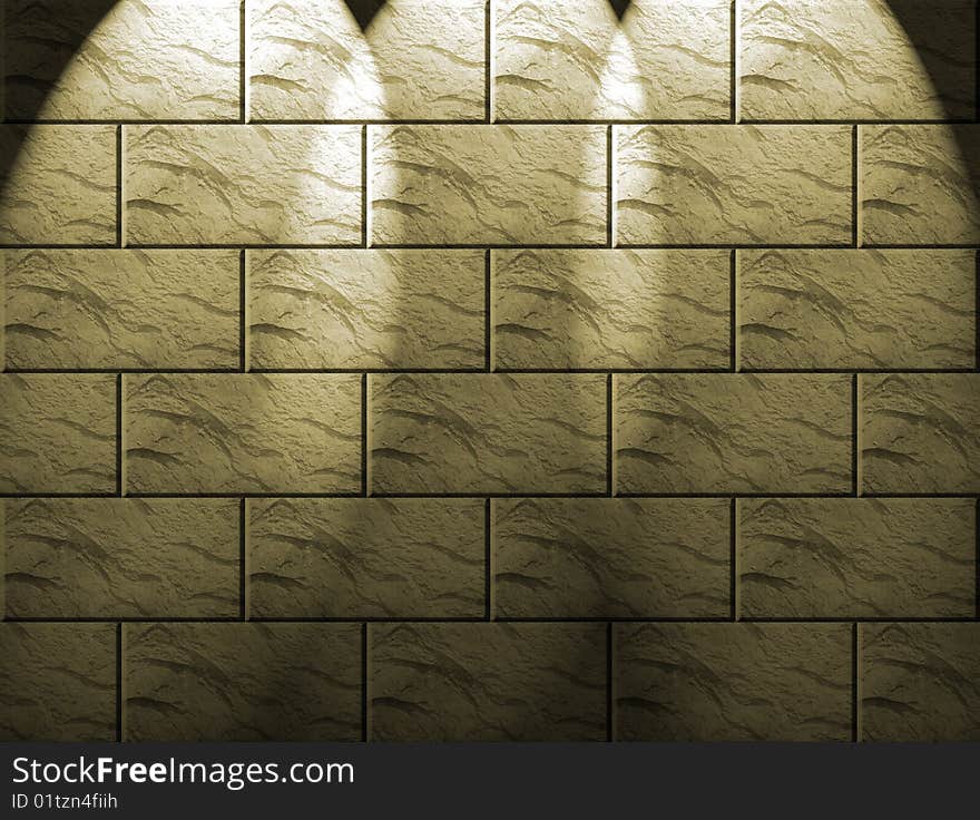 Old wall with light effects. Empty background