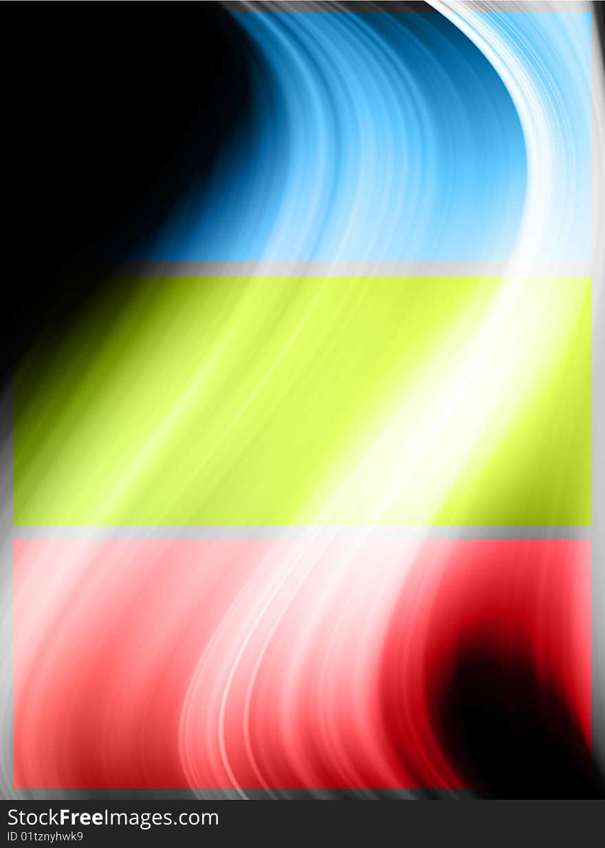 Blue, green and red wave over gray background. Blue, green and red wave over gray background