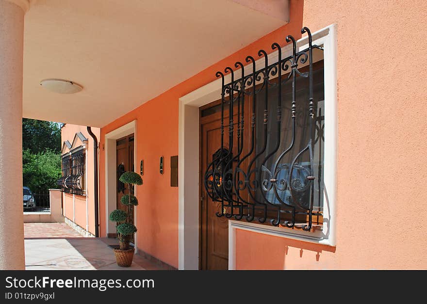 Entrance into a new office and residential building