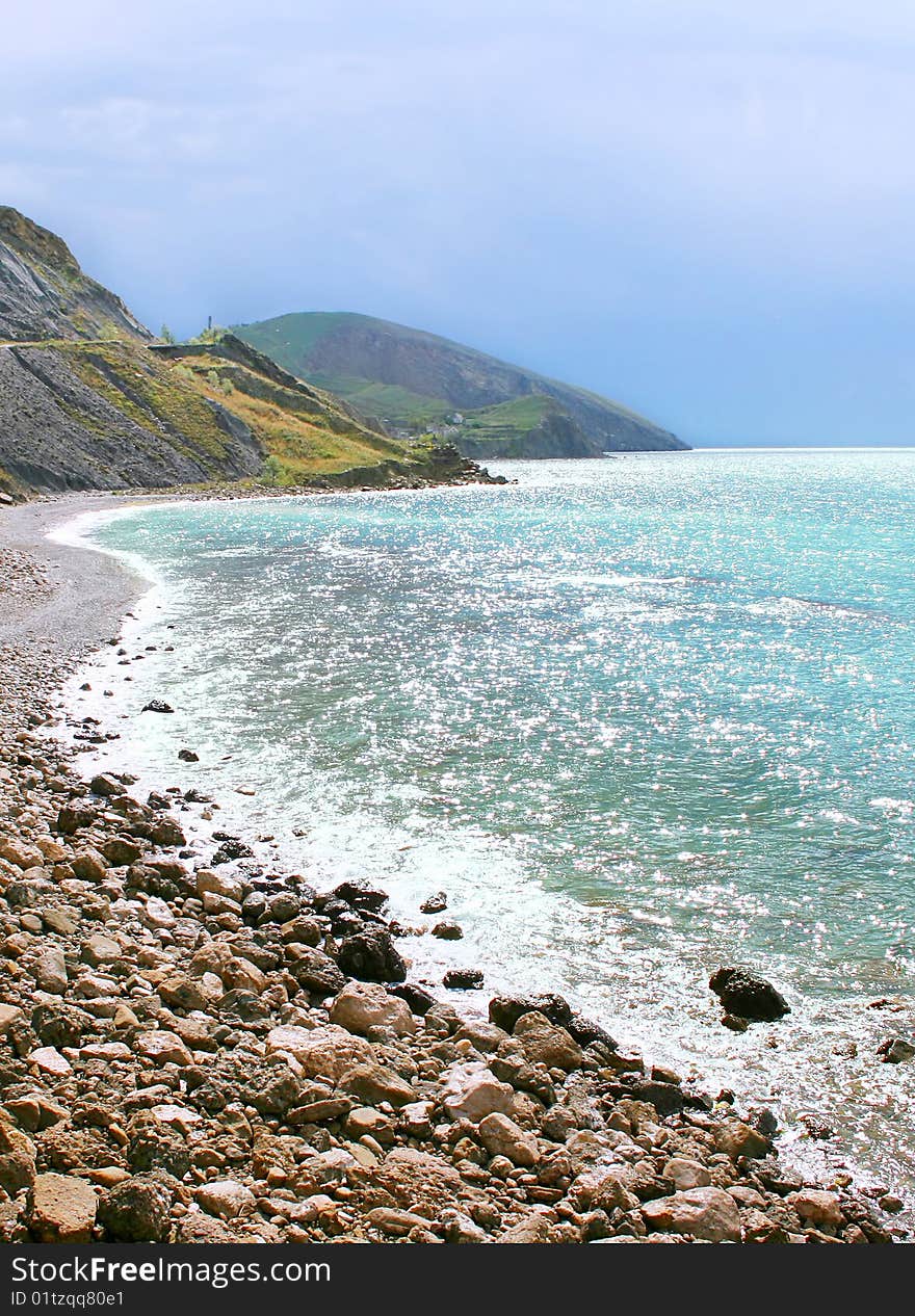 Shiny sea after the rain