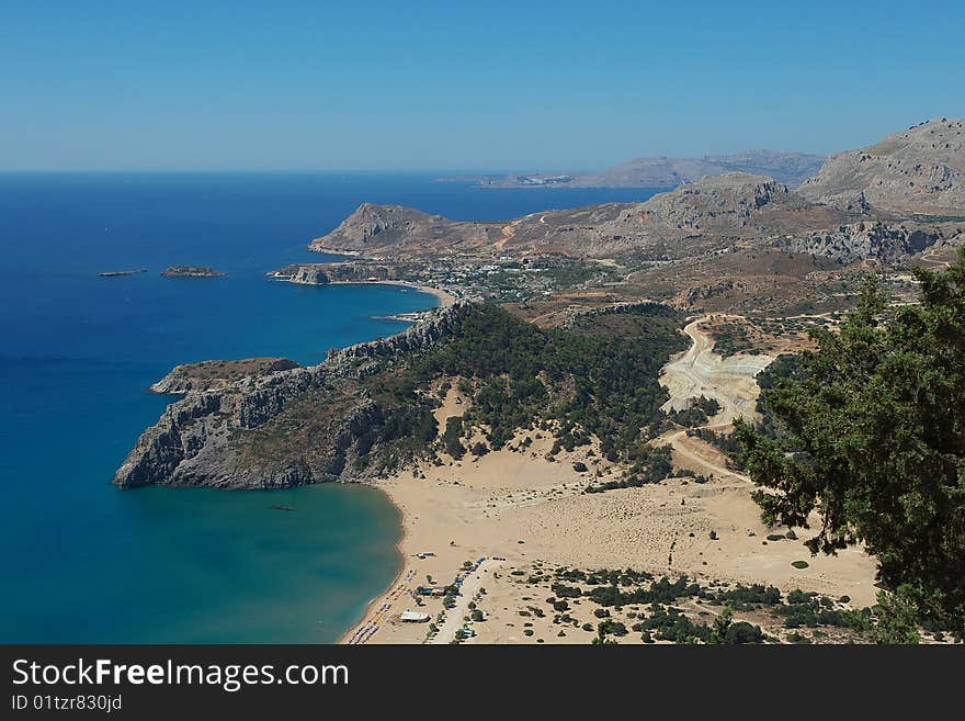 Tsambika Beach In Rhodes