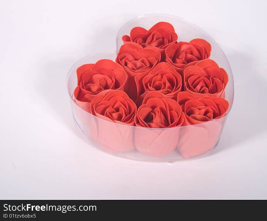 Rose In Love Shape. Little box with roses. Rose In Love Shape. Little box with roses