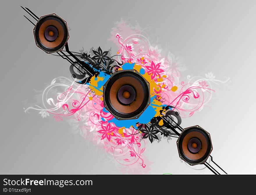 Music and sound ornament speakers blurs. Music and sound ornament speakers blurs