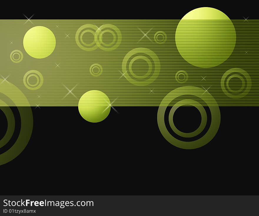 Green shapes over white background. Abstract illustration