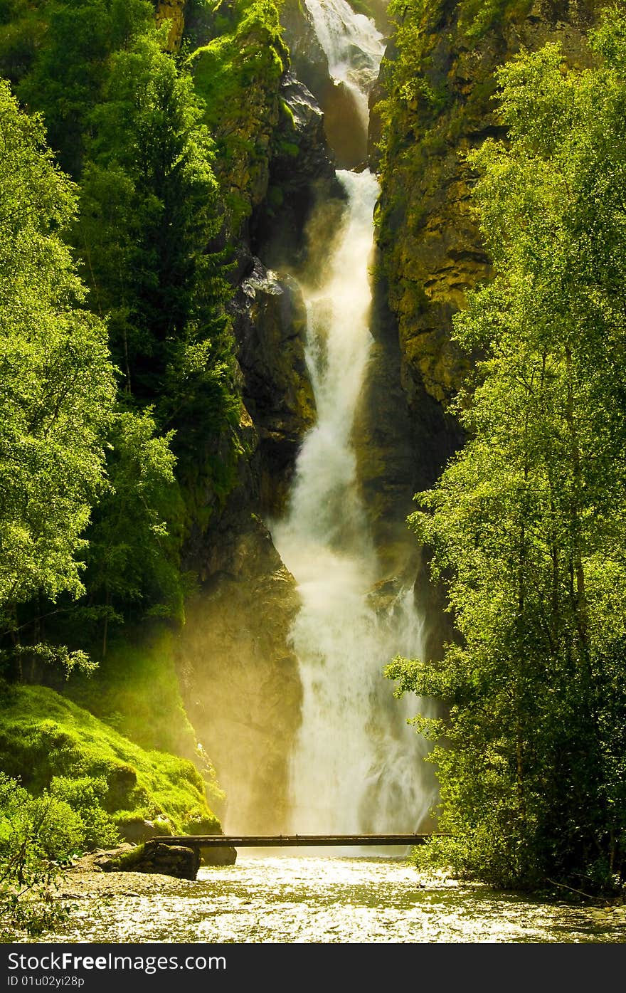 Huge waterfall in France (Venosc). Huge waterfall in France (Venosc)