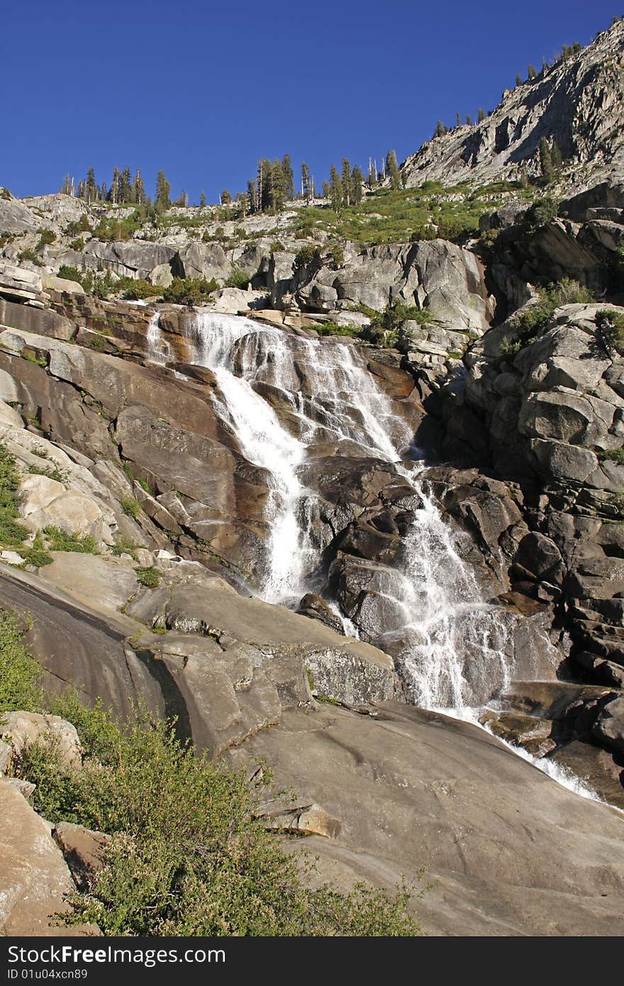 Close up on Sequoia National Park Waterfall