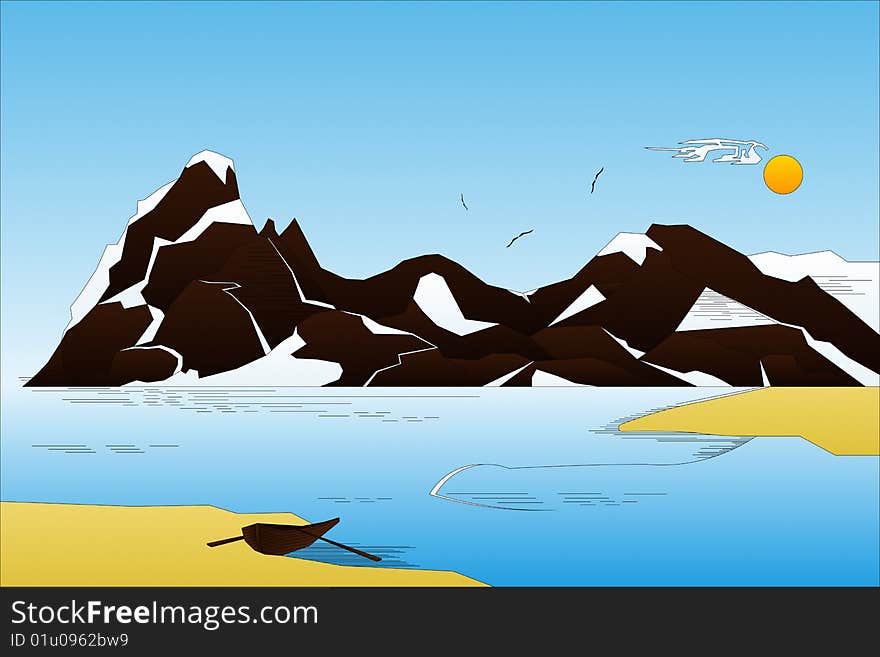 Vector illustration of a landscape