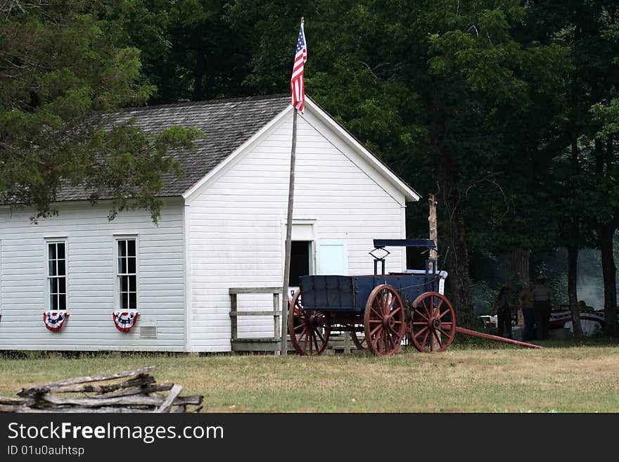 Old school and wagon at Alley Springs Missouri