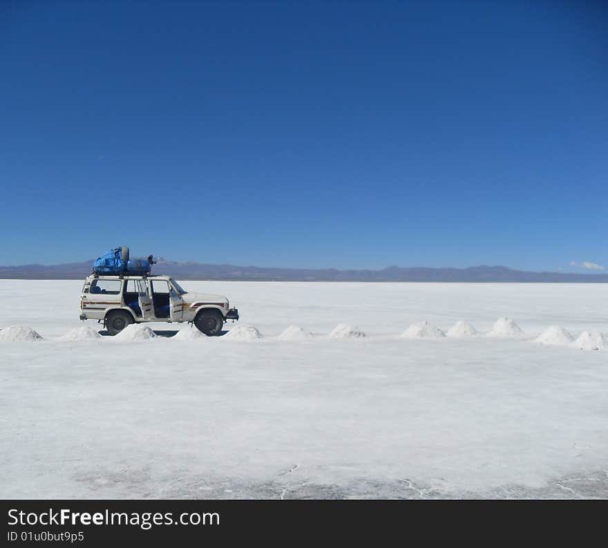 4 x 4 on the Salt Flats, Bolivia