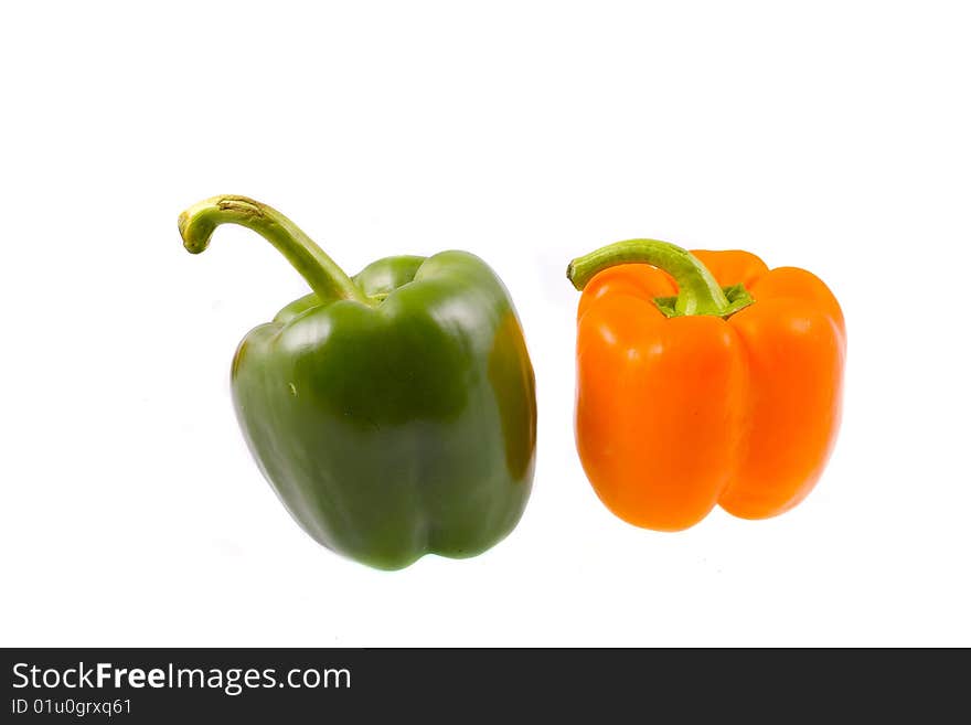 Color pepper on white background. Color pepper on white background