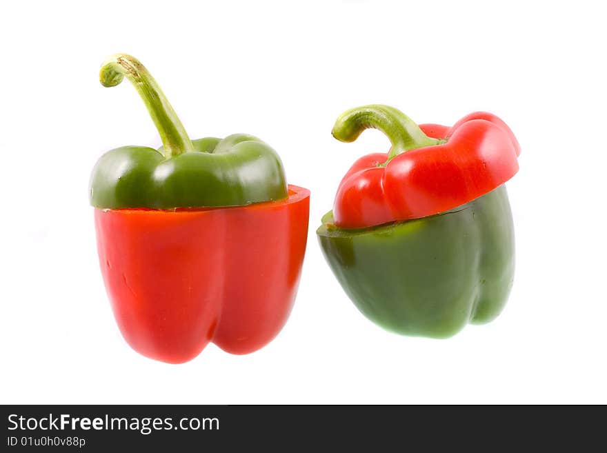 Color pepper on white background. Color pepper on white background