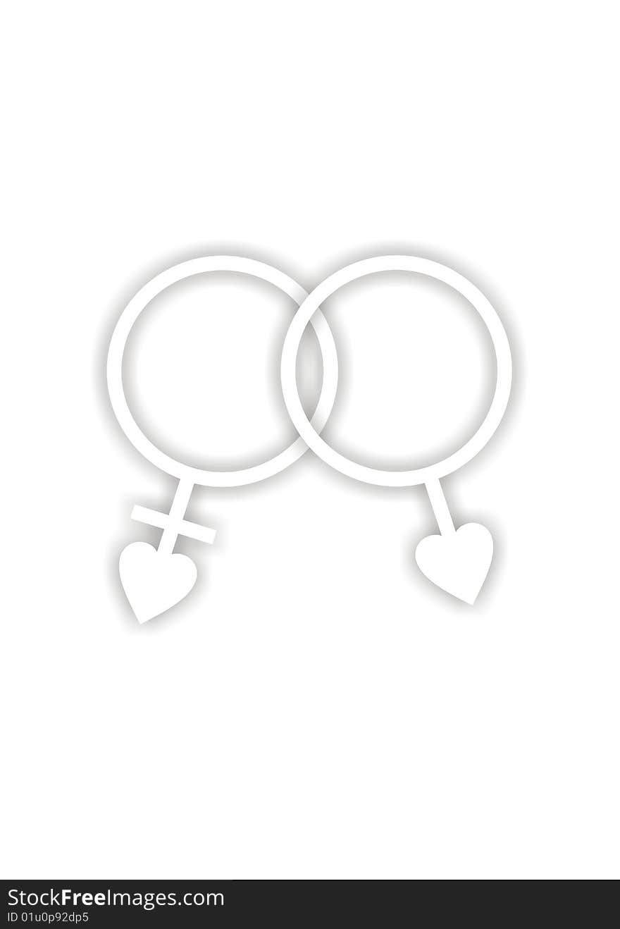 Male female symbol white