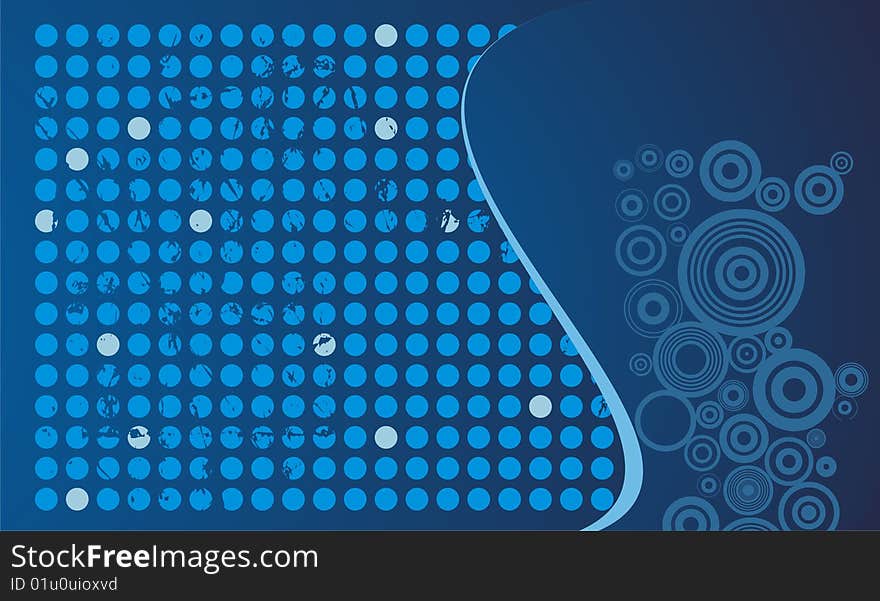 Blue grunge background with circles. Blue grunge background with circles