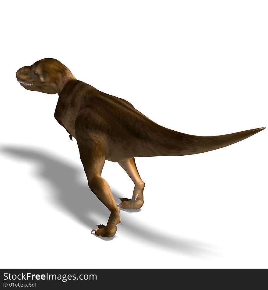 T-Rex. 3D render with clipping path and shadow over white. T-Rex. 3D render with clipping path and shadow over white