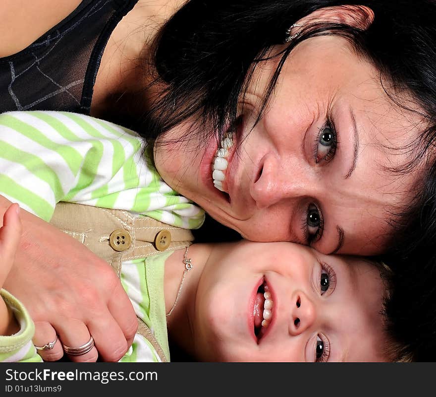 Beautiful young woman with her baby