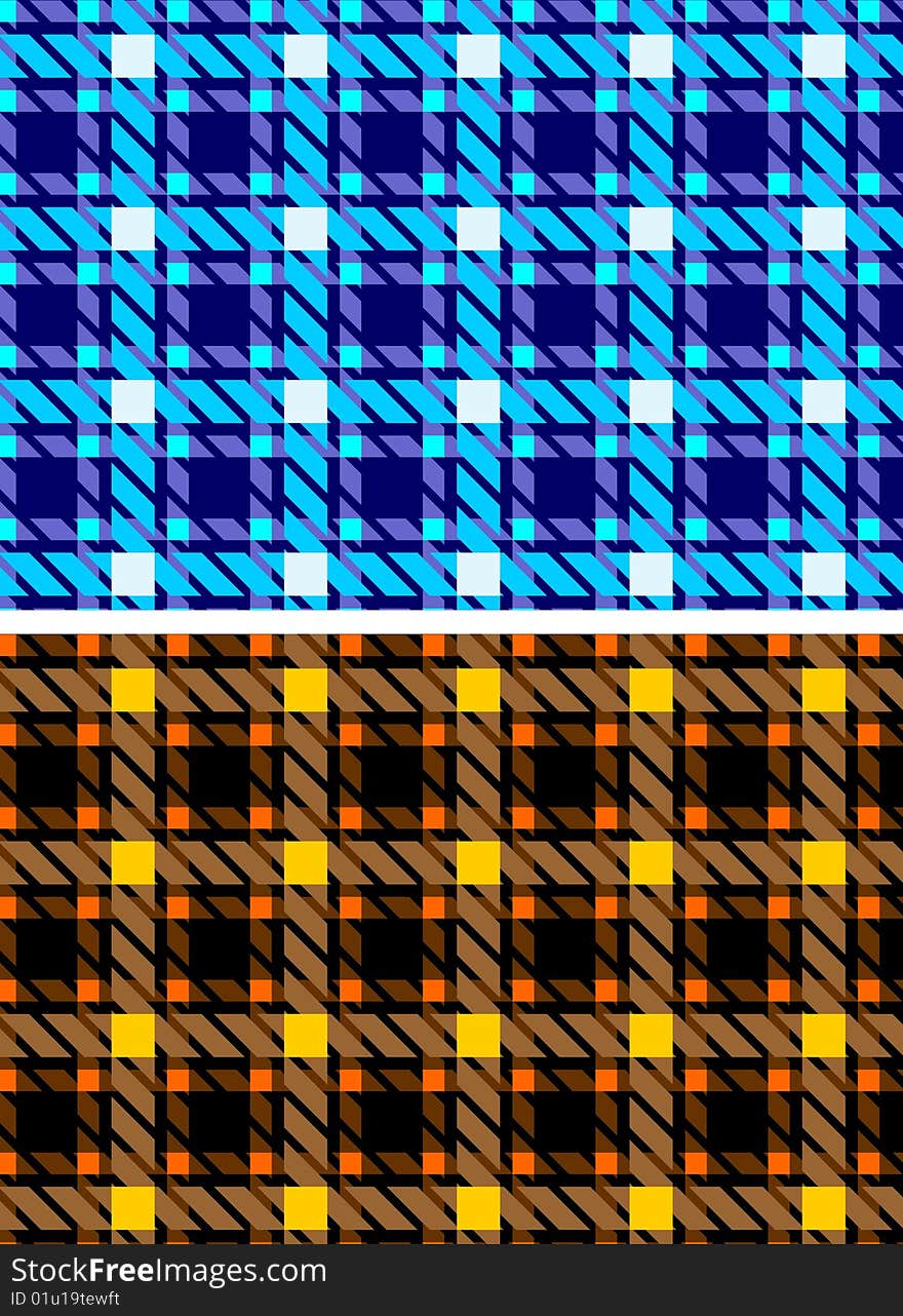 Blue and brown square textile