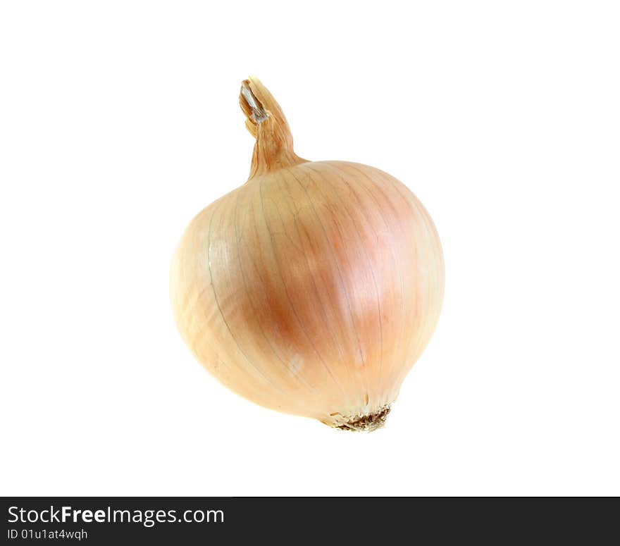 The onions napiform on a white background, are isolated.