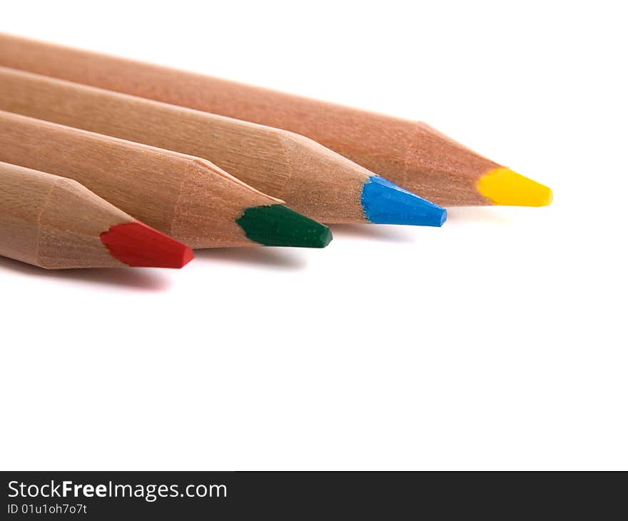 Pencils isolated on white background.