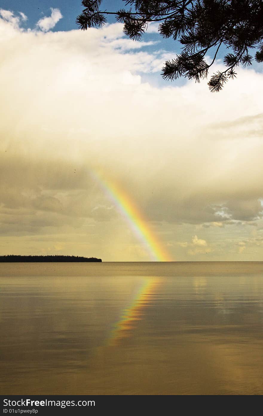 Rainbow Above Lake