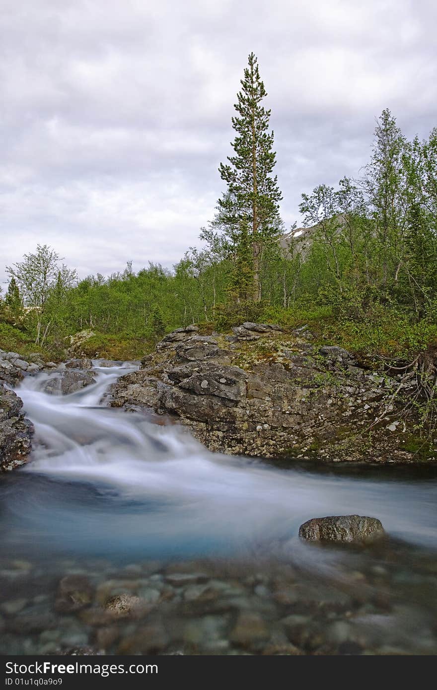 Mountain River With Clear Water