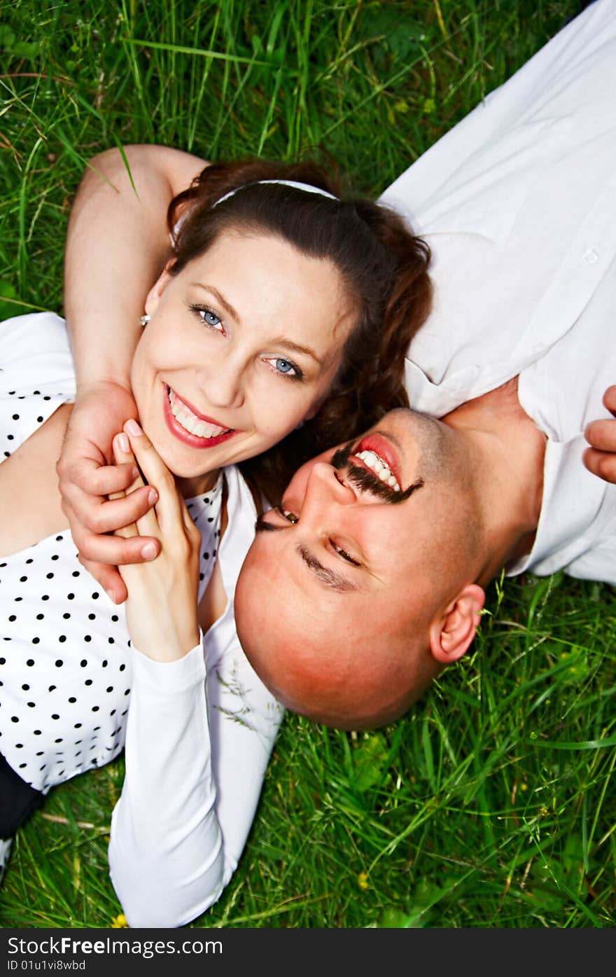 Happy couple in the nature on a summerday. Happy couple in the nature on a summerday