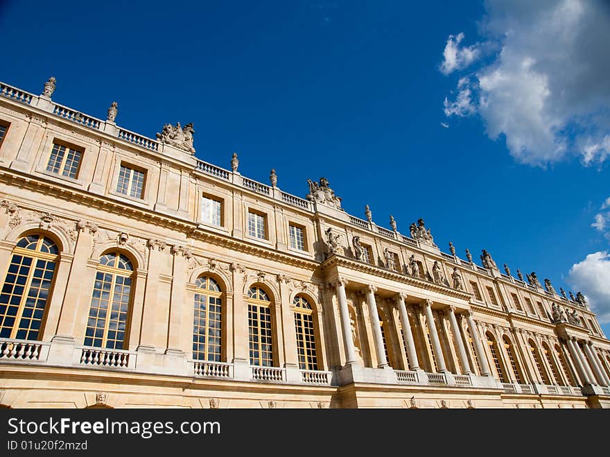 Classical Paris royal building exterior in palace. Classical Paris royal building exterior in palace