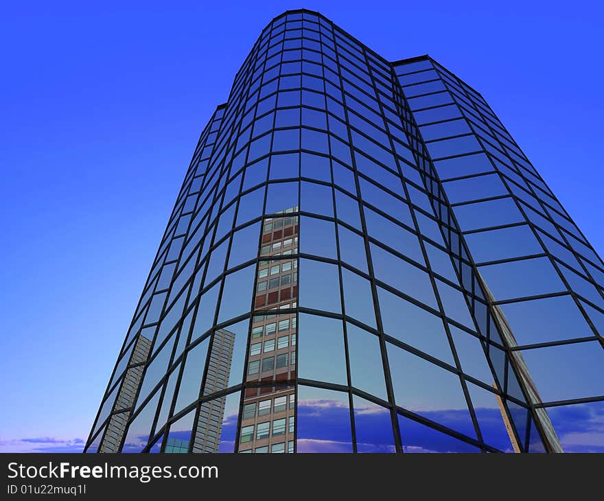 Modern building on a background sky