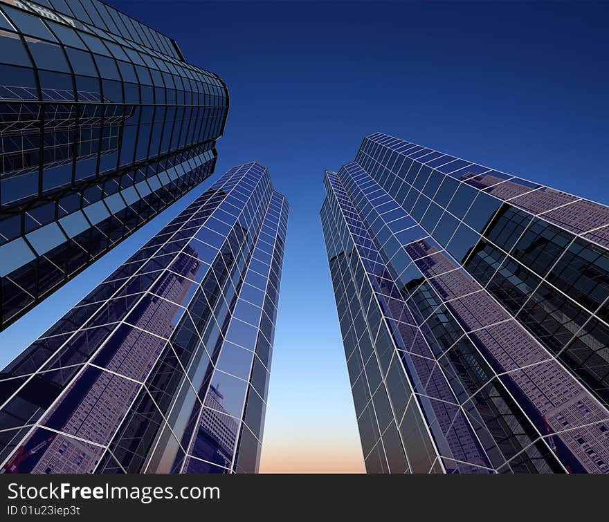 Modern building on a background sky