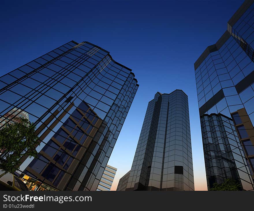 Modern building on a background sky