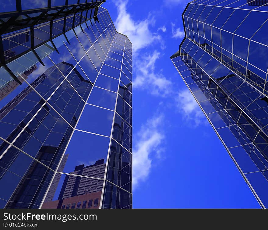 Modern building on a background sky