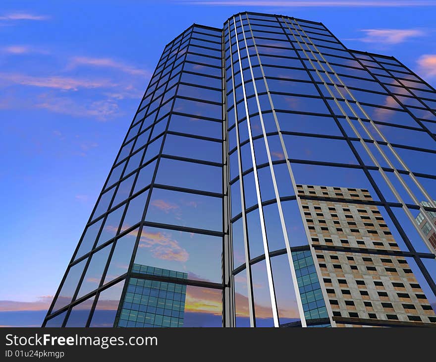 Modern building on a background sky