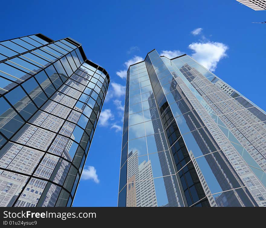 Modern building on a background sky