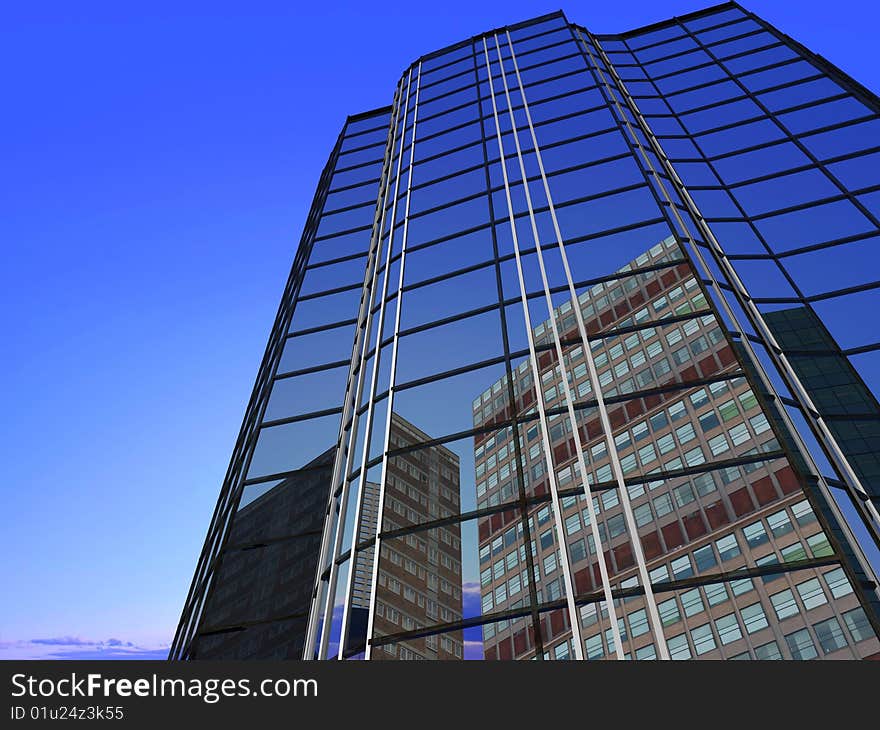 Modern building on a background sky