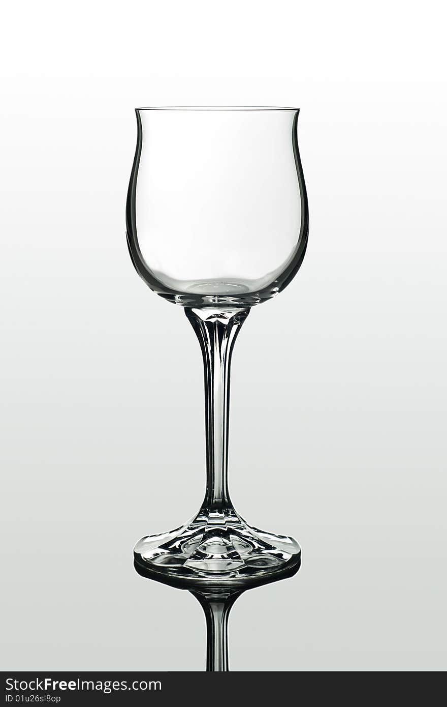 Empty Glasswine Islolated on White Background