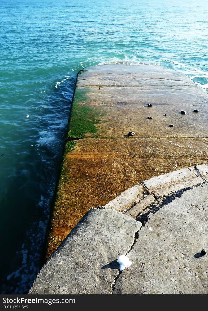 View from a costal sea defence in Brighton. View from a costal sea defence in Brighton.