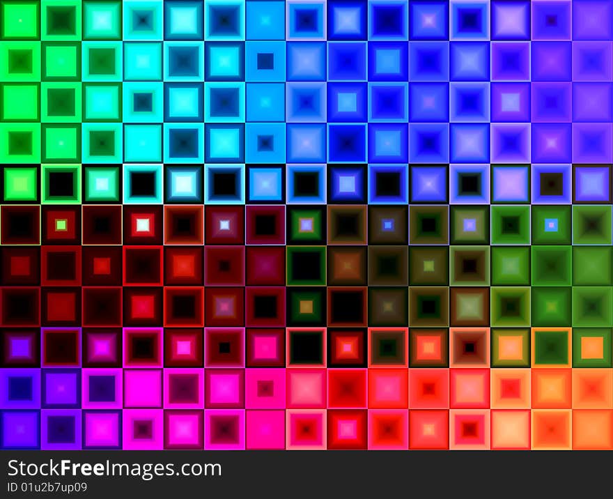 Background made out of colour squares. Background made out of colour squares.