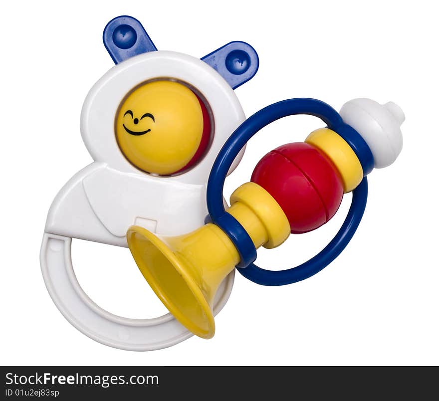 Two beautiful children's toys isolated on a white background