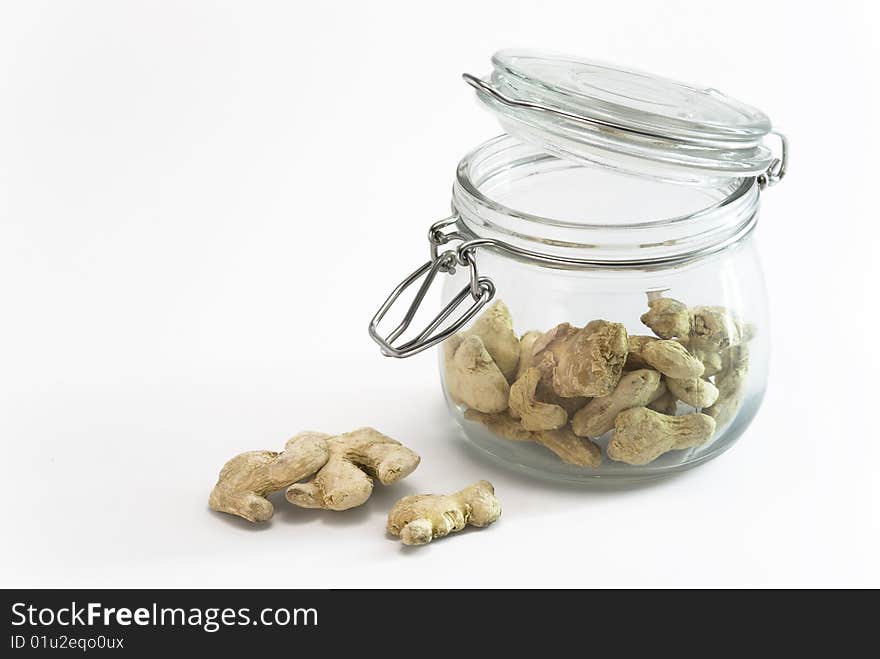 Ginger in preserving jar