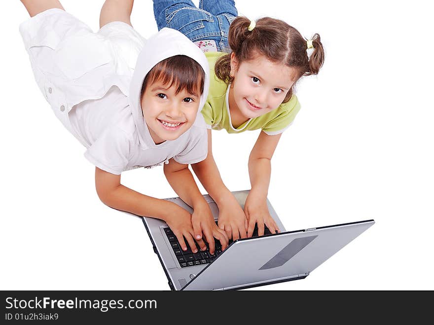 Chidren activities on laptop