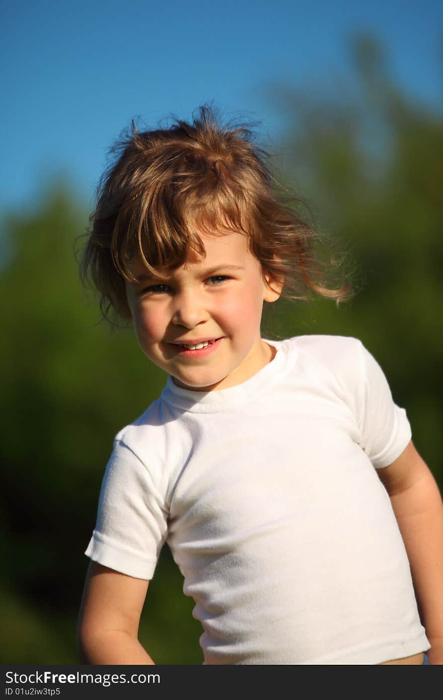 Portrait Of Smiling Girl Outdoor