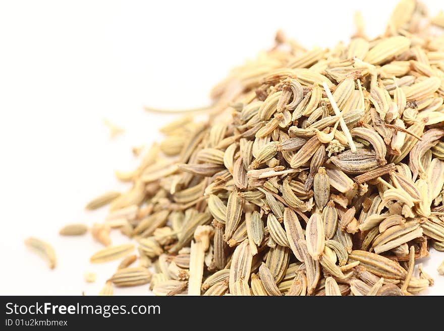 Spices
 on a white background