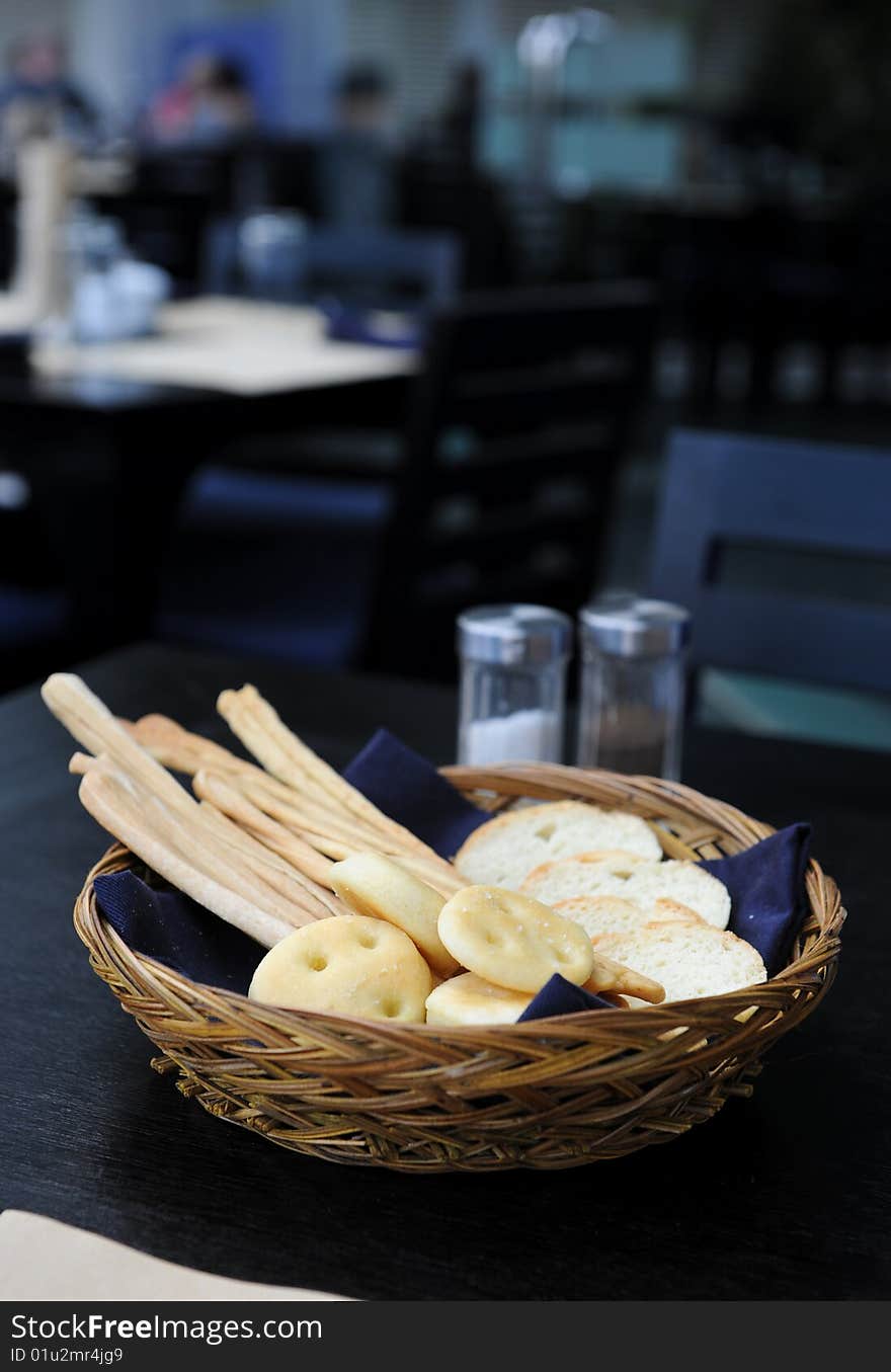 Assortment of bread in a basket. Assortment of bread in a basket