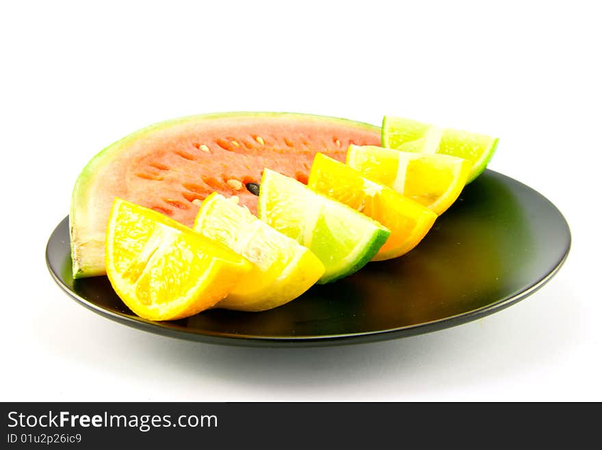 Watermelon with Citrus Wedges