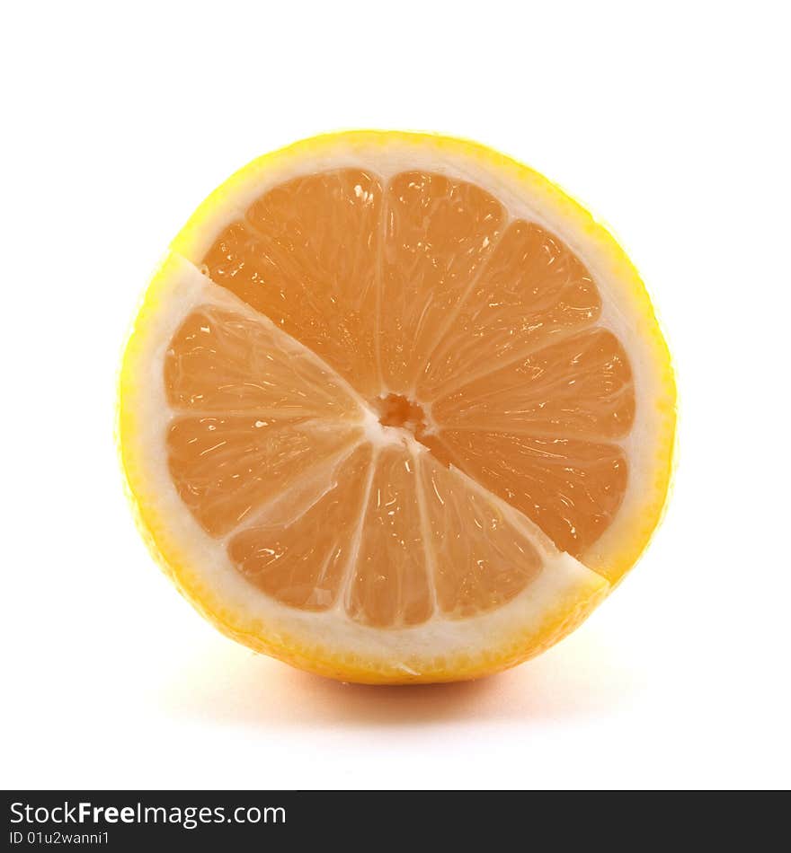 Isolated Lemon over white background