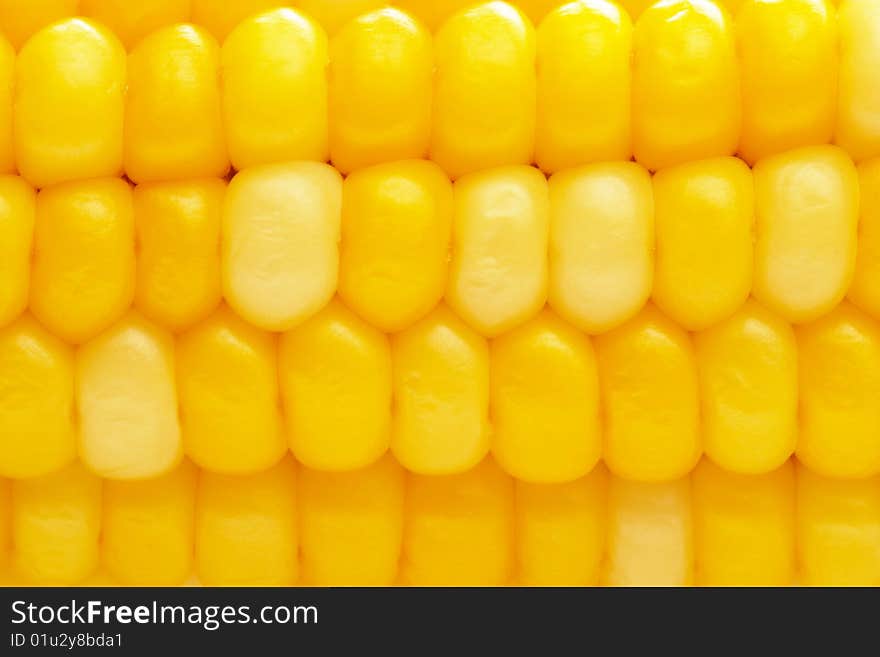 Ripe bowled corn cob detailed macro shot background. Ripe bowled corn cob detailed macro shot background