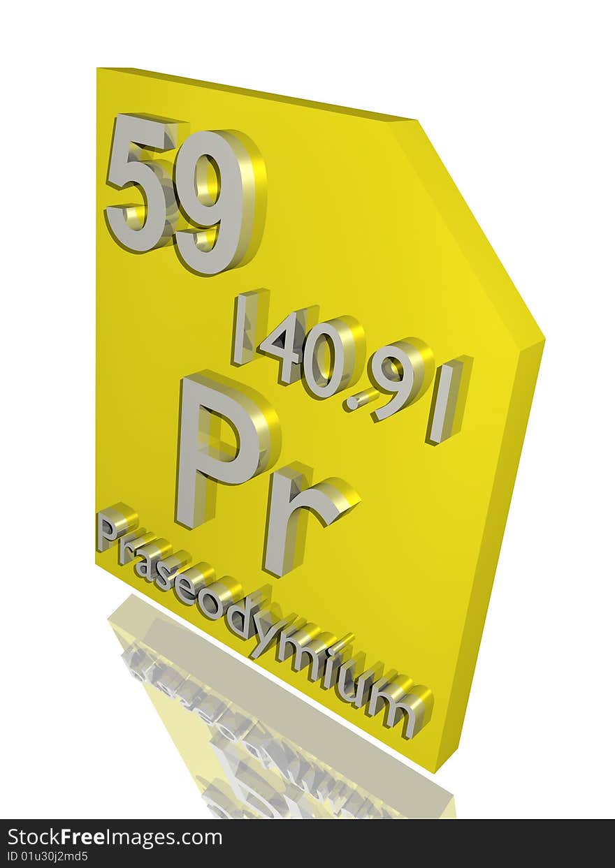 Praseodymium from the periodic table.