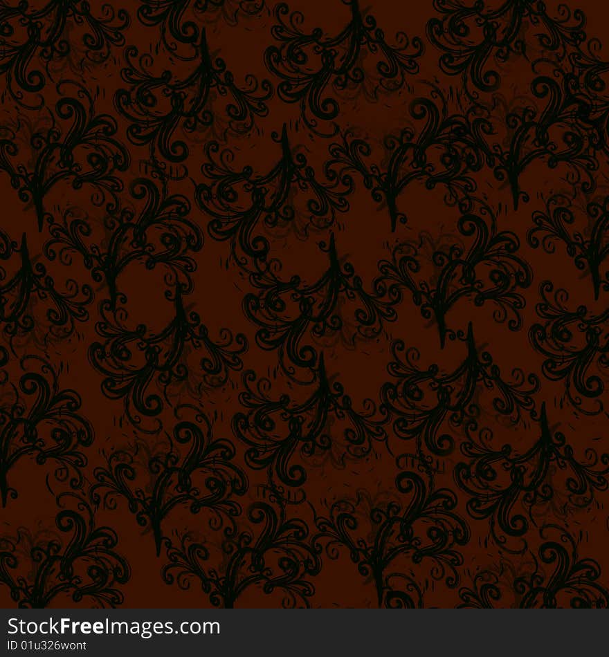 Decorated grungy background, free brush