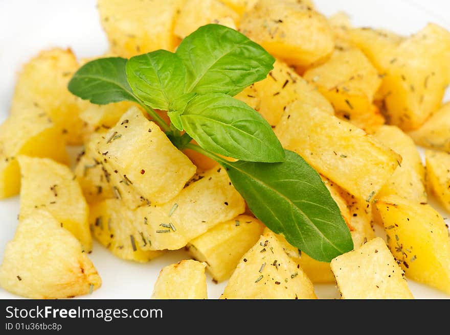 Fried potato with spices